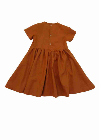 Leinenkleid für Mädchen "Goldregen", kurzarm
