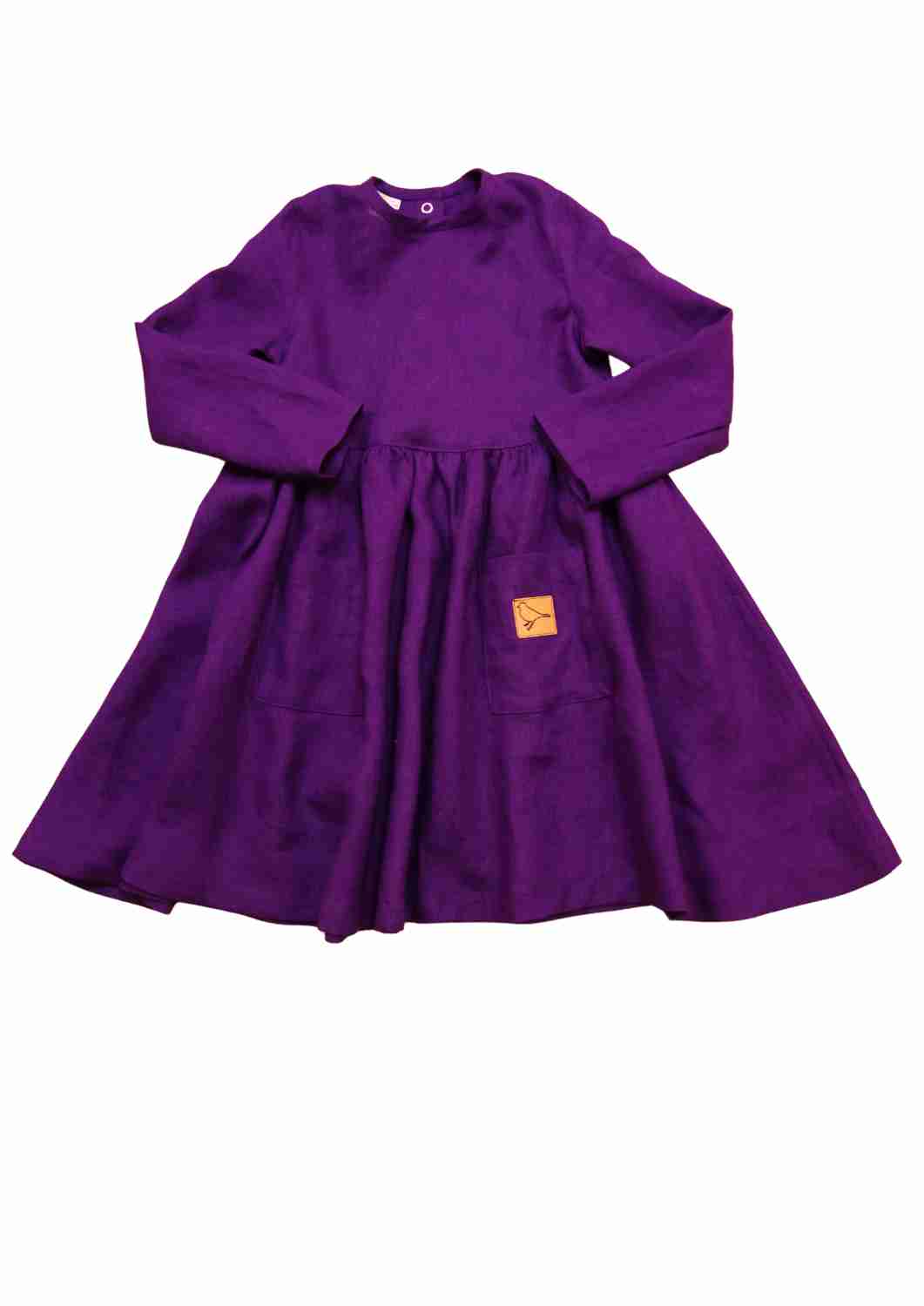 Leinenkleid für Mädchen "Goldregen", langarm