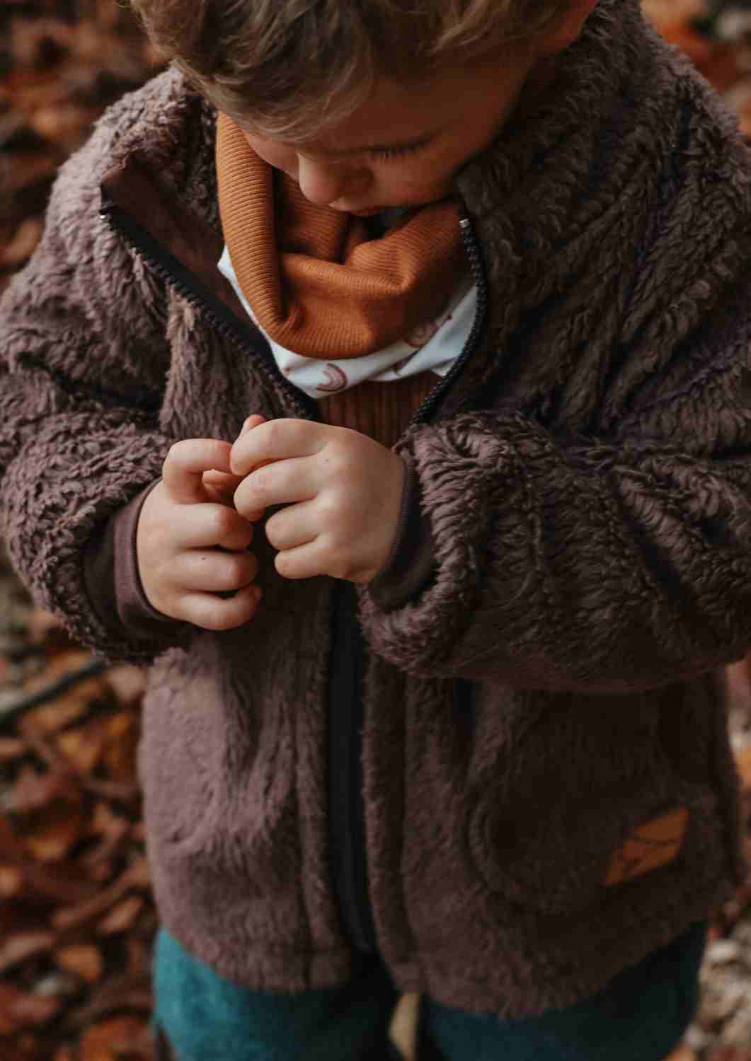 Teddyjacke, braun - Zip-In-Innenjacke