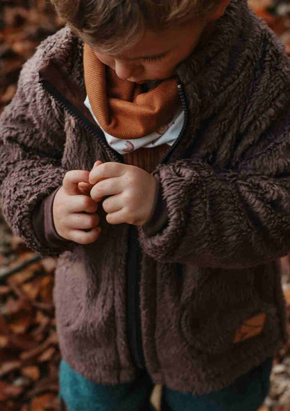 Teddyjacke, braun - Zip-In-Innenjacke