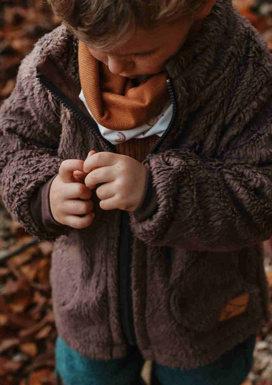 Teddyjacke, braun - Zip-In-Innenjacke