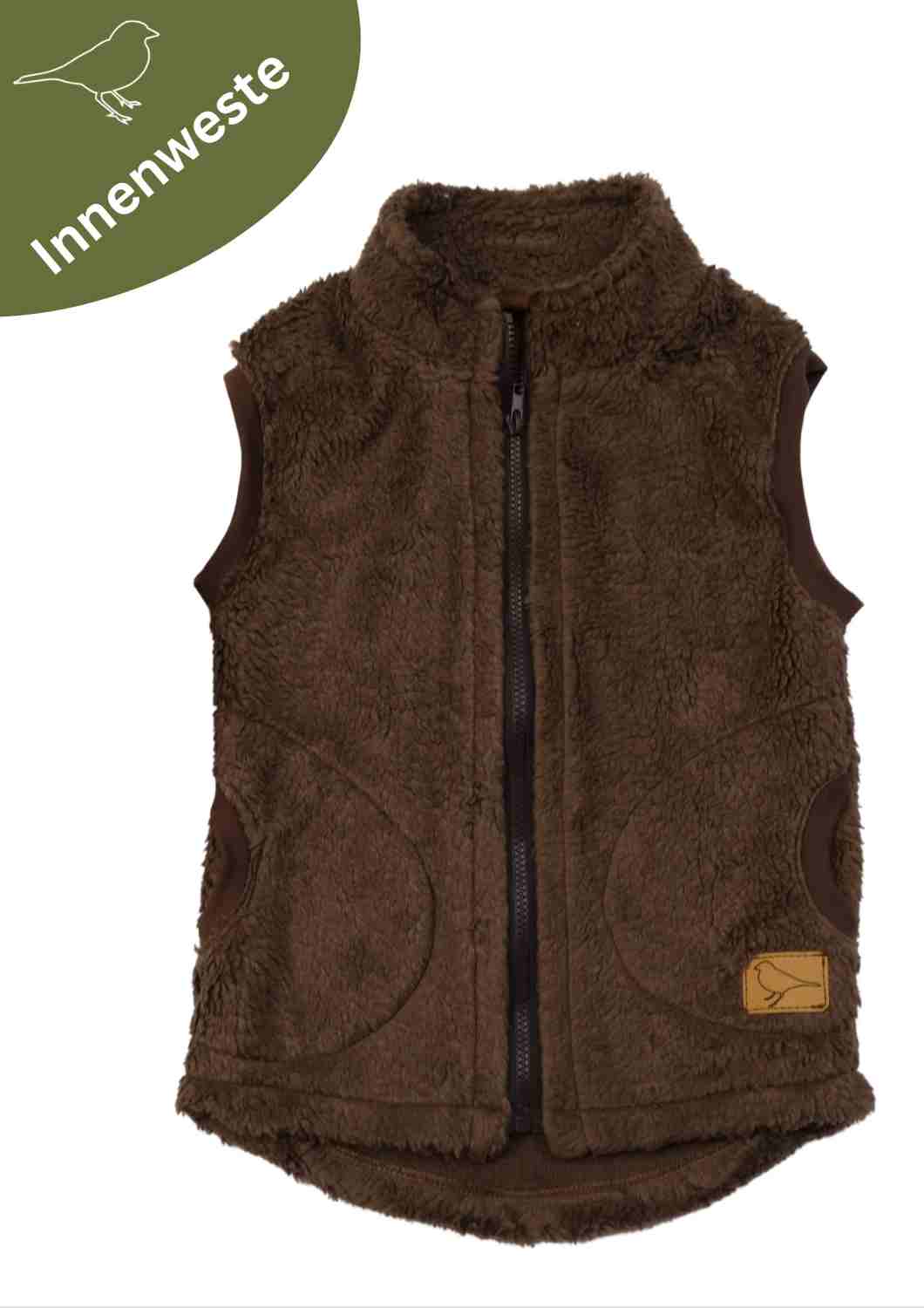 Teddyweste, braun Zip-In-Innenweste