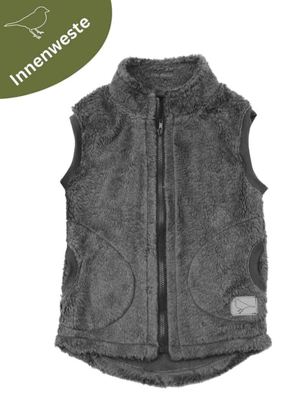 Teddyweste, grau Zip-In-Innenweste