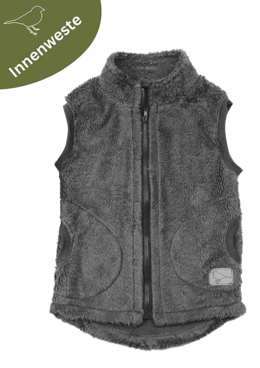 Teddyweste, grau Zip-In-Innenweste