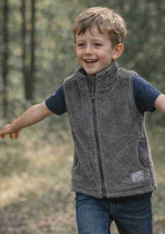 Teddyweste, grau Zip-In-Innenweste