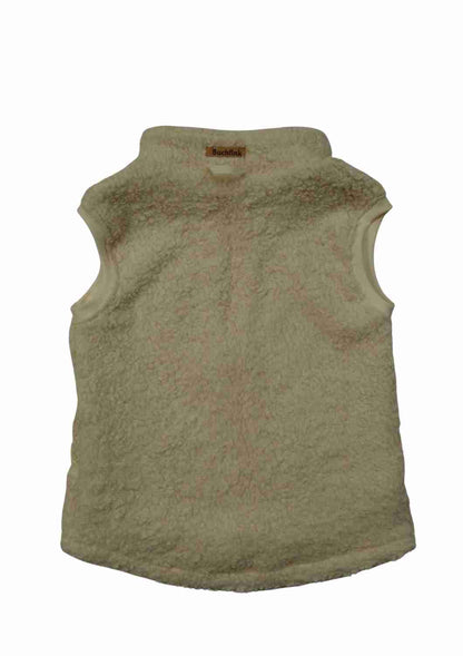 Plüschweste Herren Bio-Baumwolle, Zip-In-Innenweste, creme