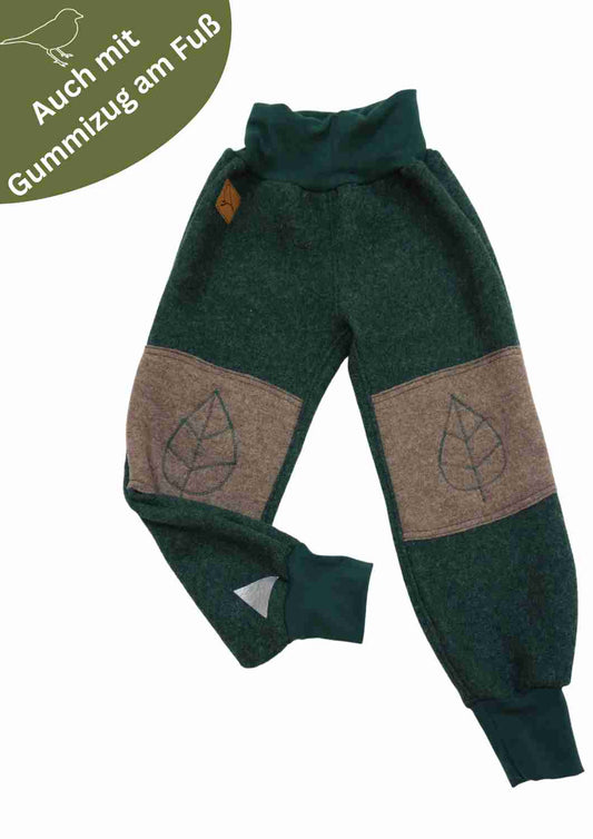 Walkhose "Buche" mit bestickten Kniepatches, dunkelgrün