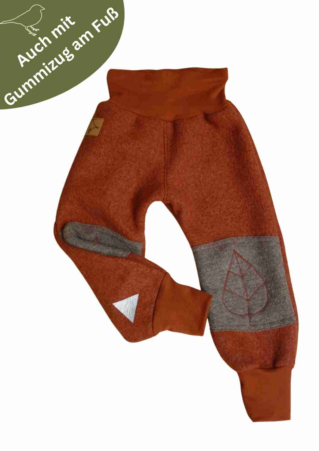 Walkhose "Buche" mit bestickten Kniepatches, kupfer