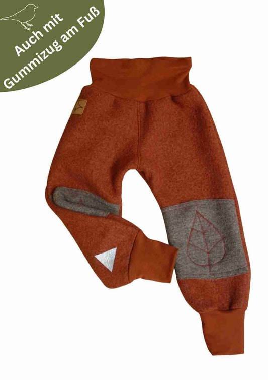 Walkhose "Buche" mit bestickten Kniepatches, kupfer