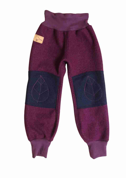 Walkhose "Buche" mit bestickten Kniepatches, pflaume