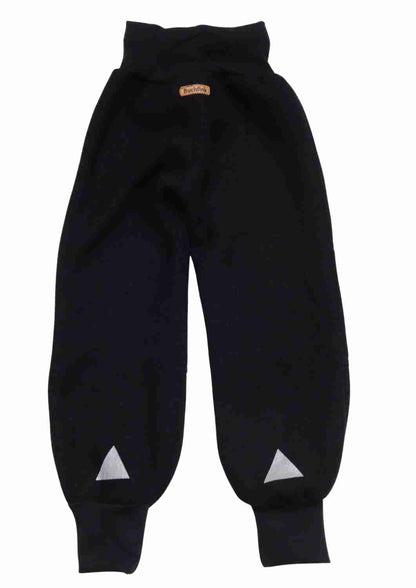 Walkhose "Buche" mit bestickten Kniepatches, schwarz